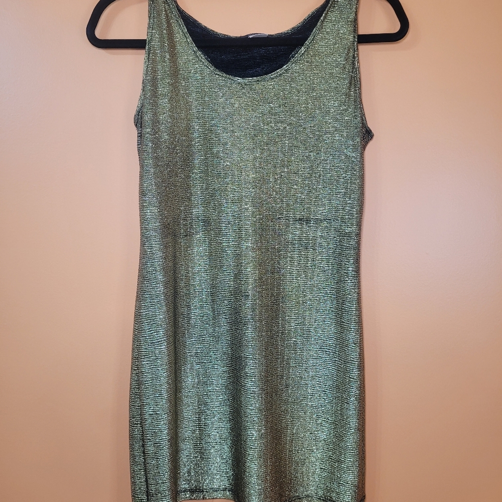 Gold Racerback Tank Dress